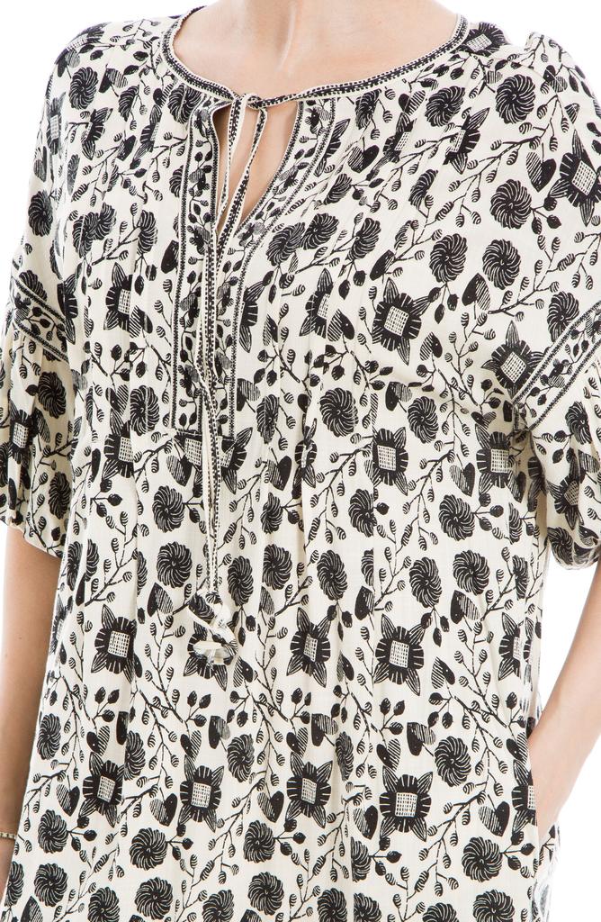 studio 1 short sleeve puff print shift dress