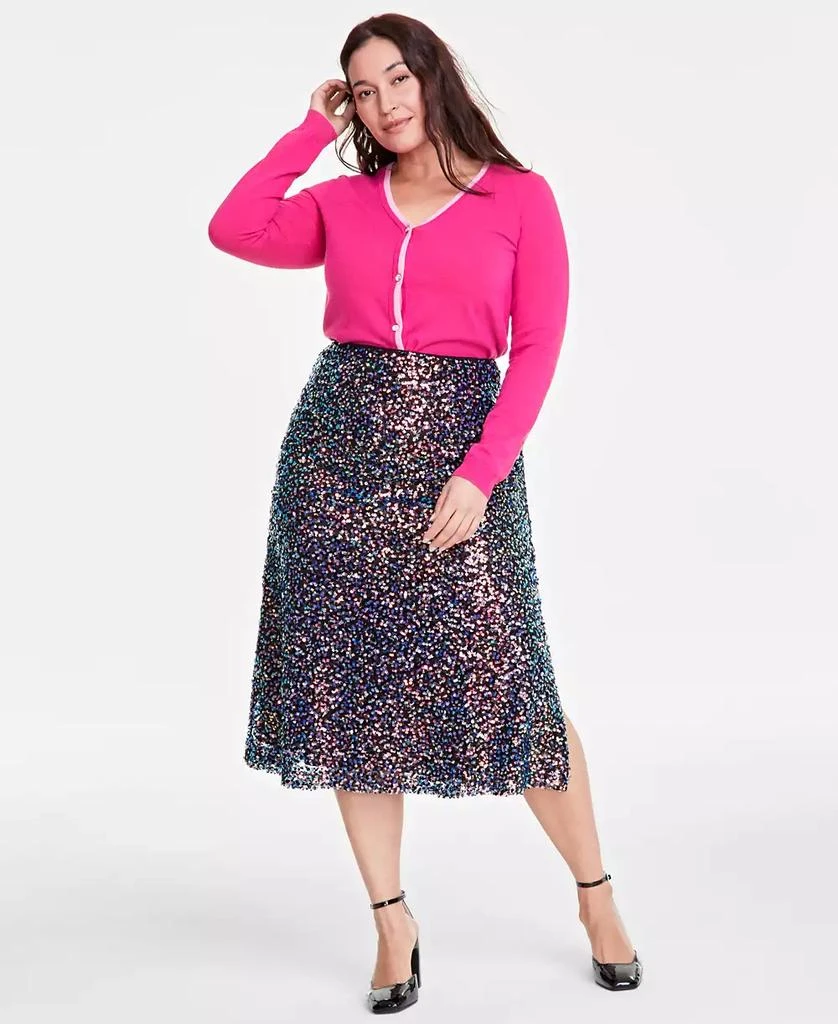On 34th Trendy Plus Sequin Midi Skirt, Exclusively at Macy's 1