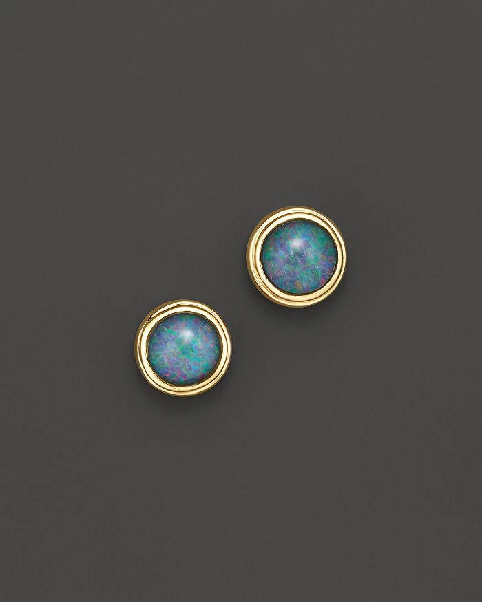 Bloomingdale
s Black Opal Bezel Set Stud Earrings in 14K Yellow Gold