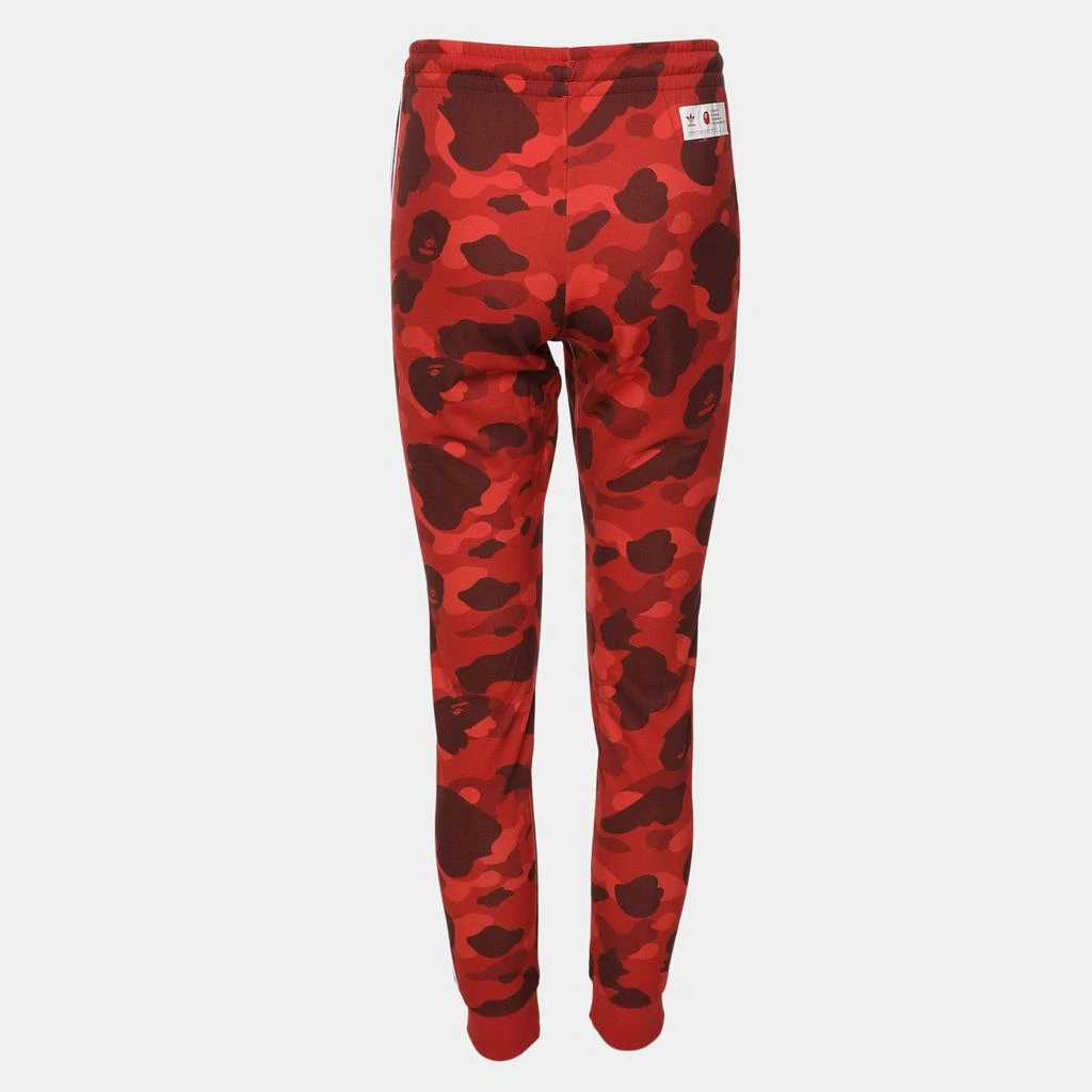 A Bathing Ape A Bathing Ape X Adidas Red Camouflage Print Polyester Drawstring Joggers S 2
