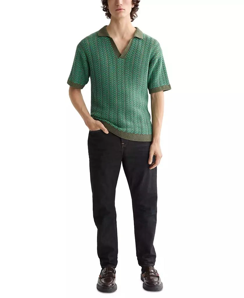 Scotch & Soda Men's Structured Knit Sweater Polo Shirt 2