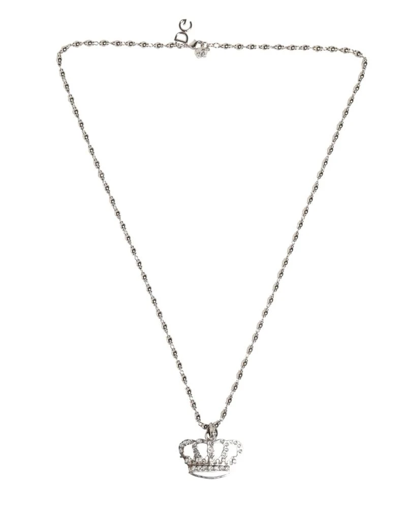 Dolce 
Gabbana Tone Brass Chain Crown Crystal Pendant Men
s Necklace