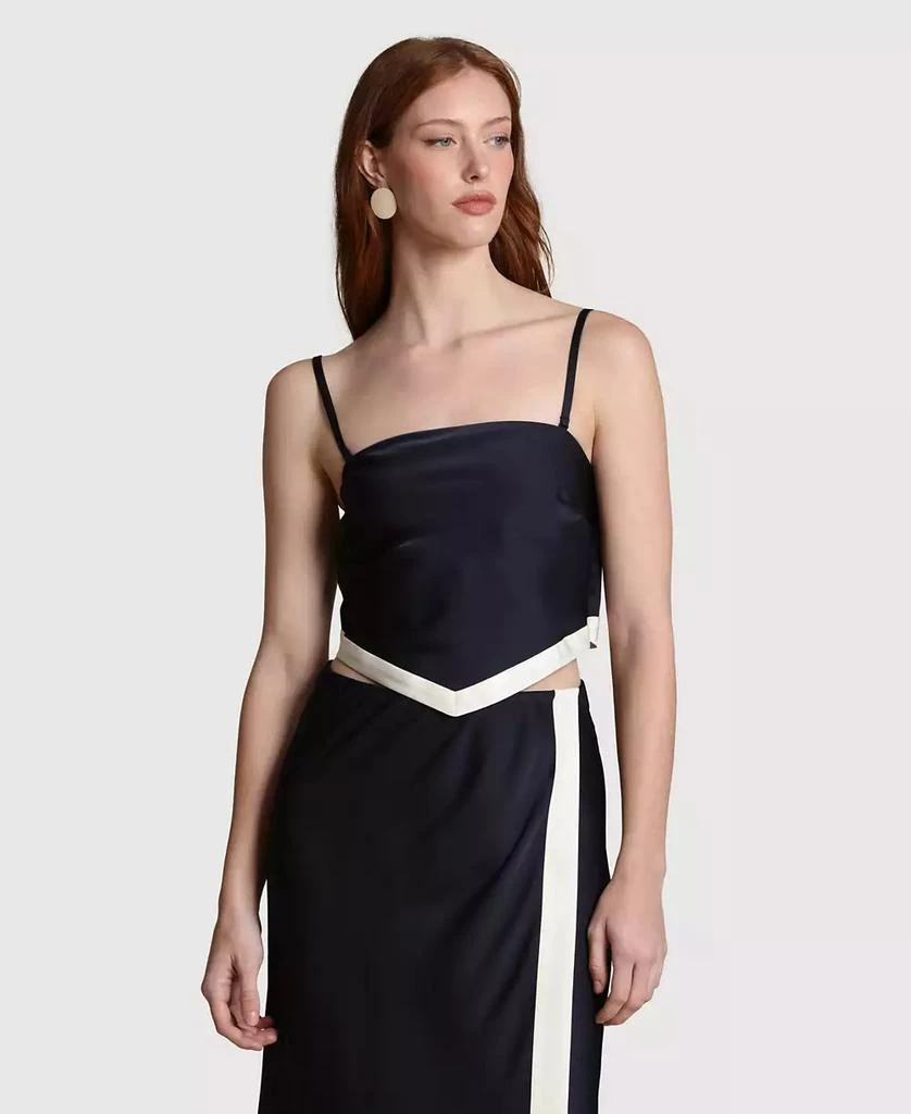 Avec Les Filles Women
s Square Neck Scarf Top