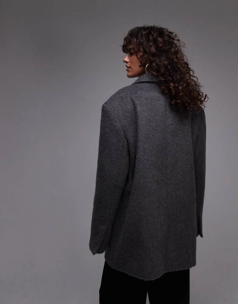 Topshop Topshop brushed wool look blazer coat in grey 4