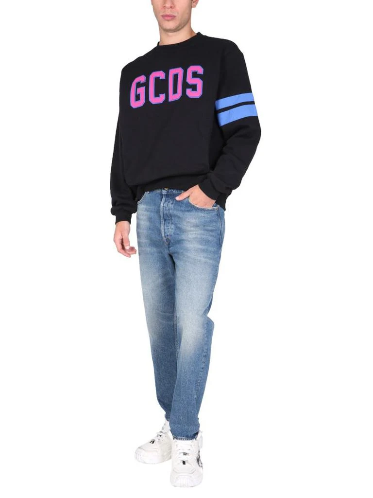 GCDS Gcds Logo Embroidered Cotton Sweatshirt 2