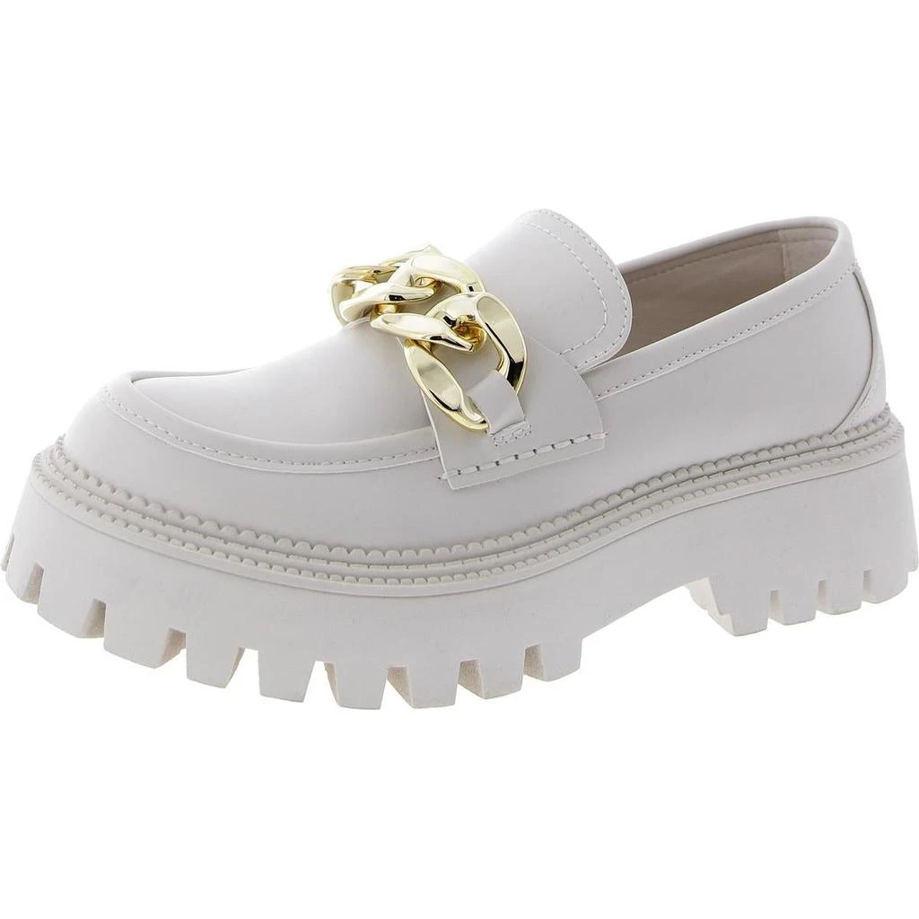 Steve Madden Bianca Womens Faux Leather Block Heel Loafers 1