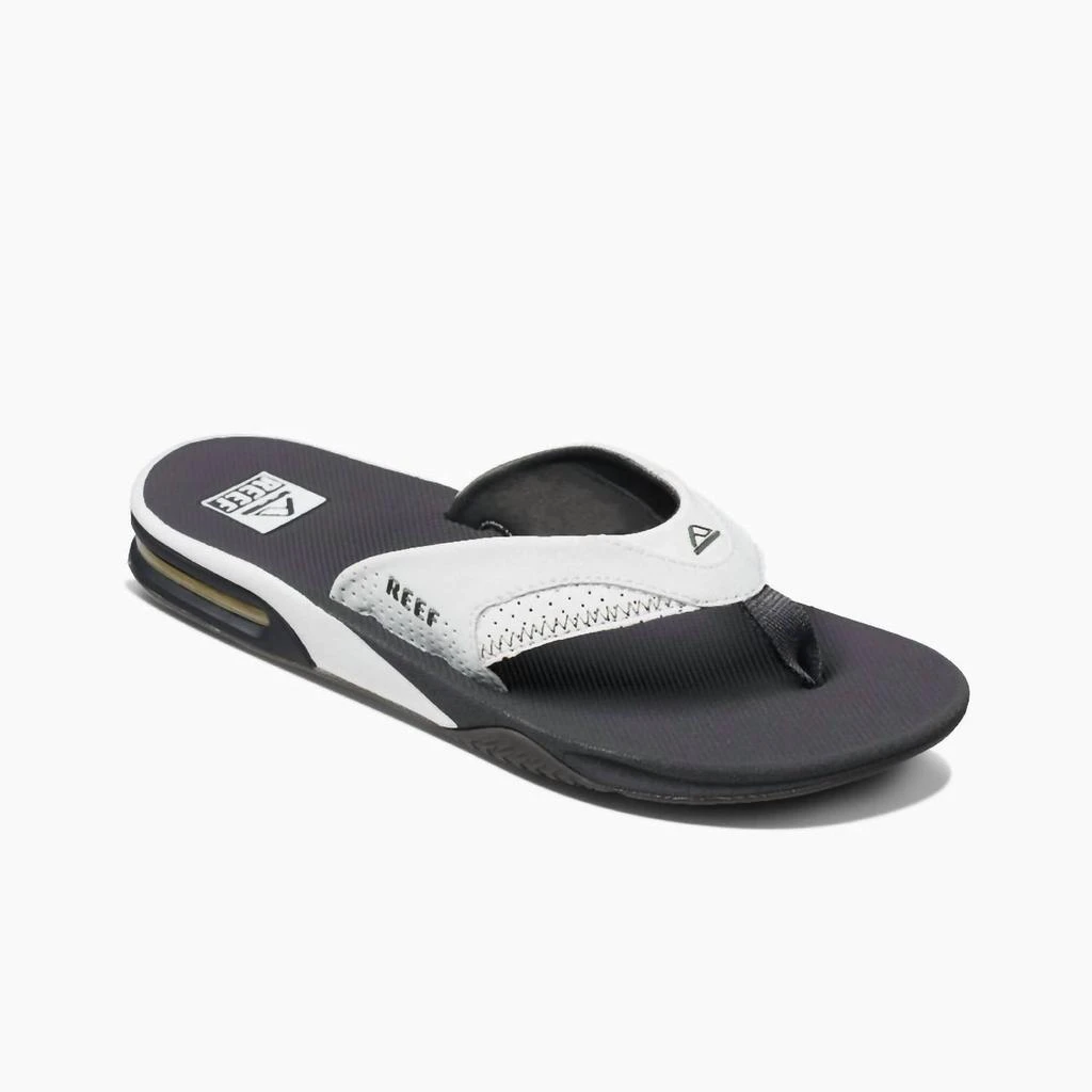 Reef Men
s Fanning Flip Flops In Grey/white