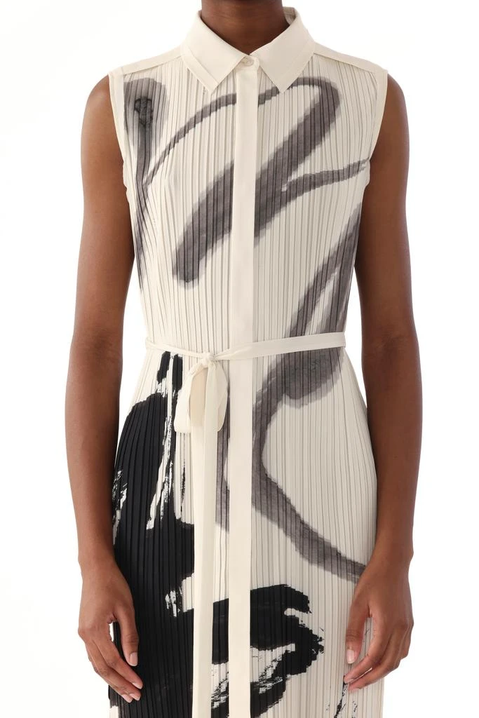 Jason Wu PLEATED SLEEVELESS SHIRTDRESS WITH ARTWORK BY TONG YANG TZE 2