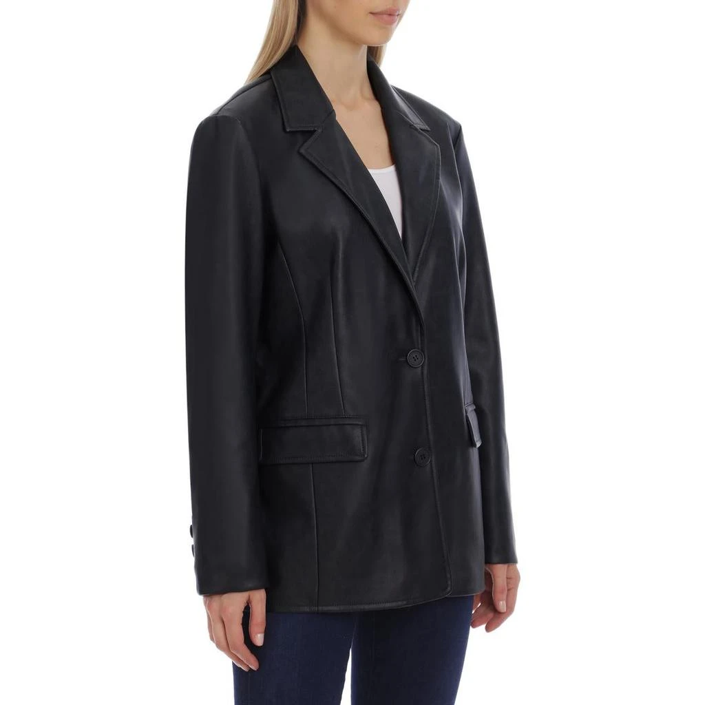 Avec Les Filles Womens Faux Leather Cold Weather Shirt Jacket 3