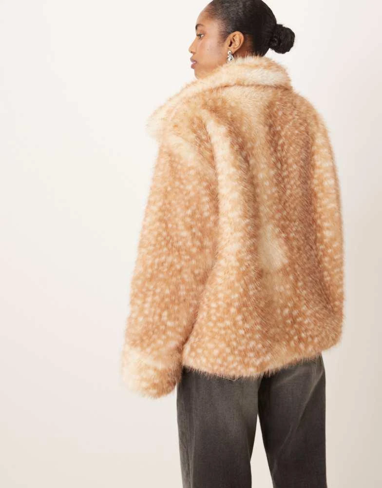 Motel Motel Joji faux fur jacket in beige 2