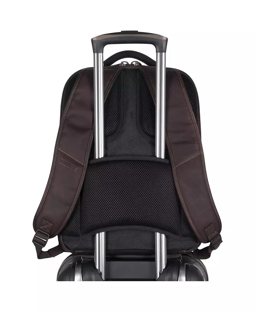 Kenneth Cole Full-Grain Colombian Leather 16" Laptop Tablet Travel Backpack 8