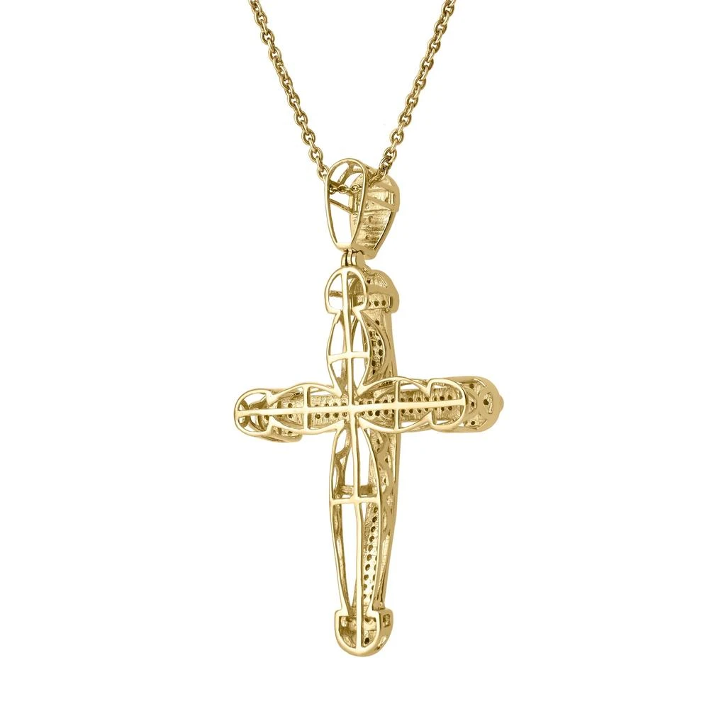 LuvMyJewelry Haven 10K Gold Diamond Cross Pendant - 0.50 CT 3
