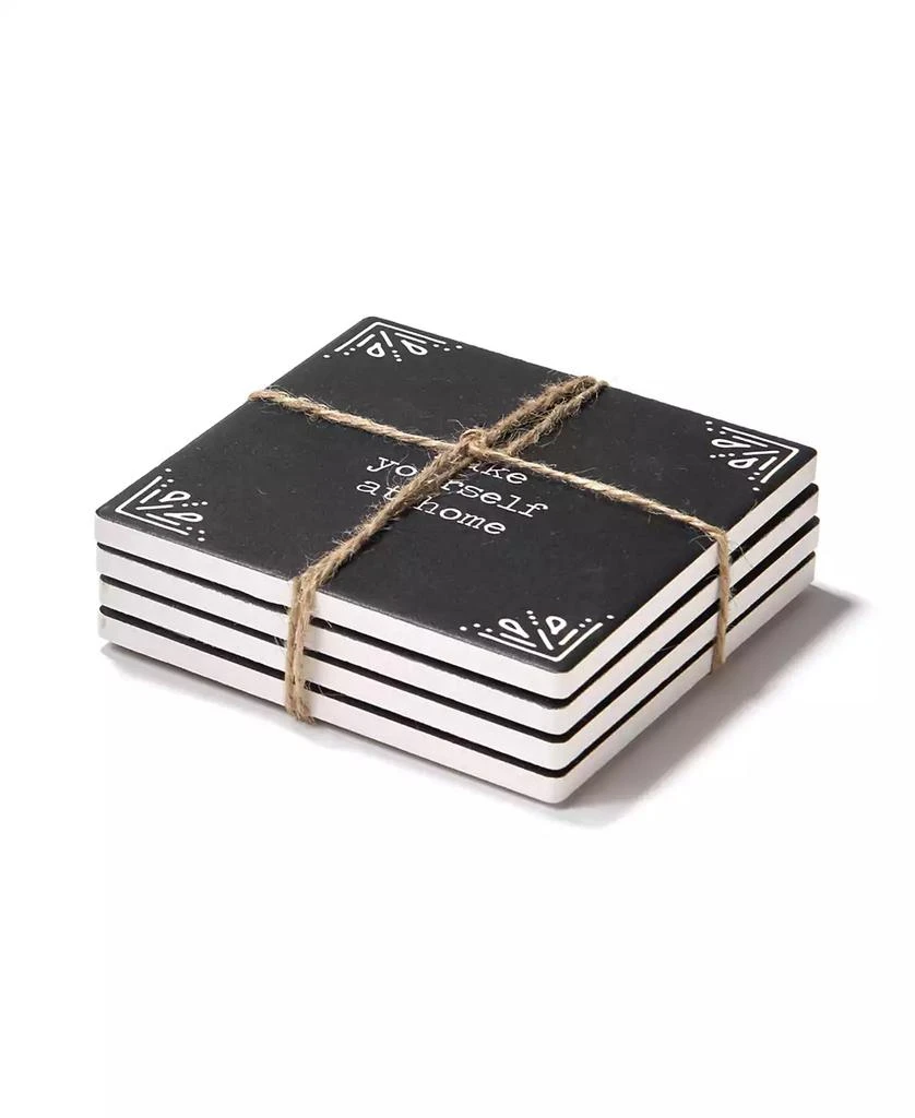 American Atelier 4.25'' D Happy Place Ceramic Coasters Set, 4 Piece 4