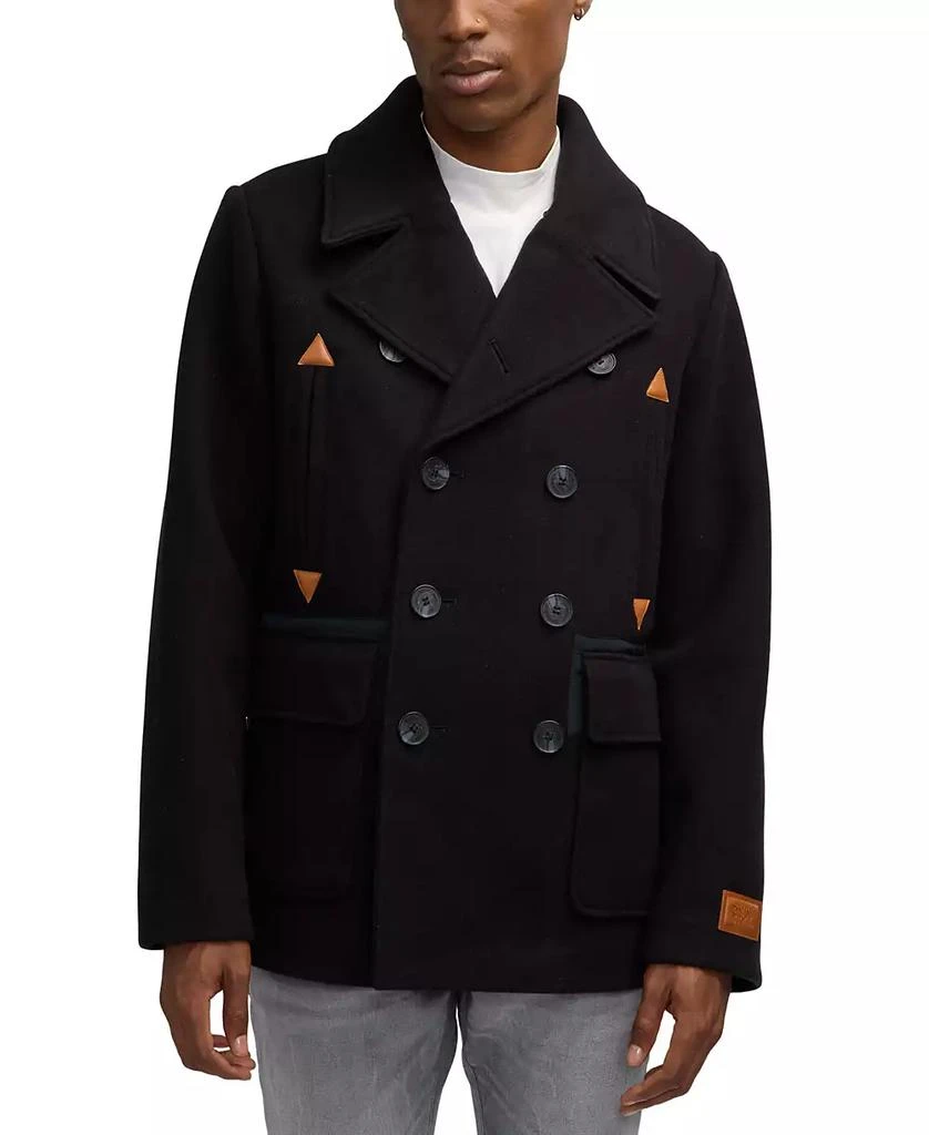 Scotch & Soda Men's Izak Double Breasted Peacoat with Removable Fleece Collar 5