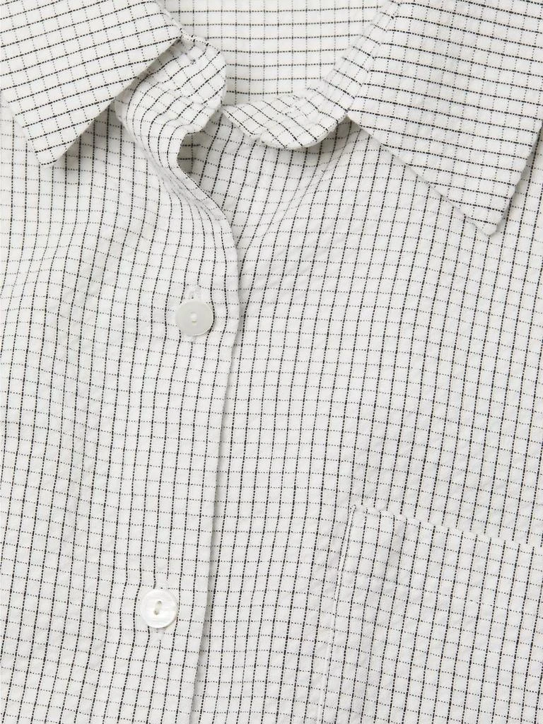 Eileen Fisher Check Cotton Button-Front Shirt 6