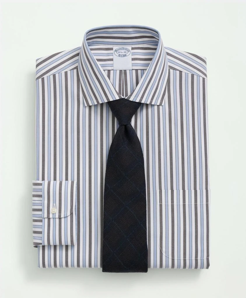 Brooks Brothers Stretch Supima® Cotton Non-Iron Pinpoint English Collar, Striped Dress Shirt 1