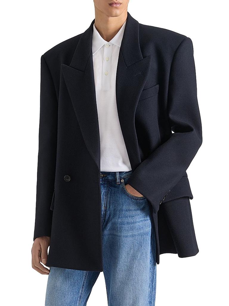 Givenchy Deconstructed Peaked Lapel Jacket in Wool