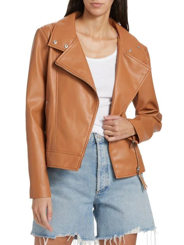 Susana Monaco Faux Leather Biker Jacket 1