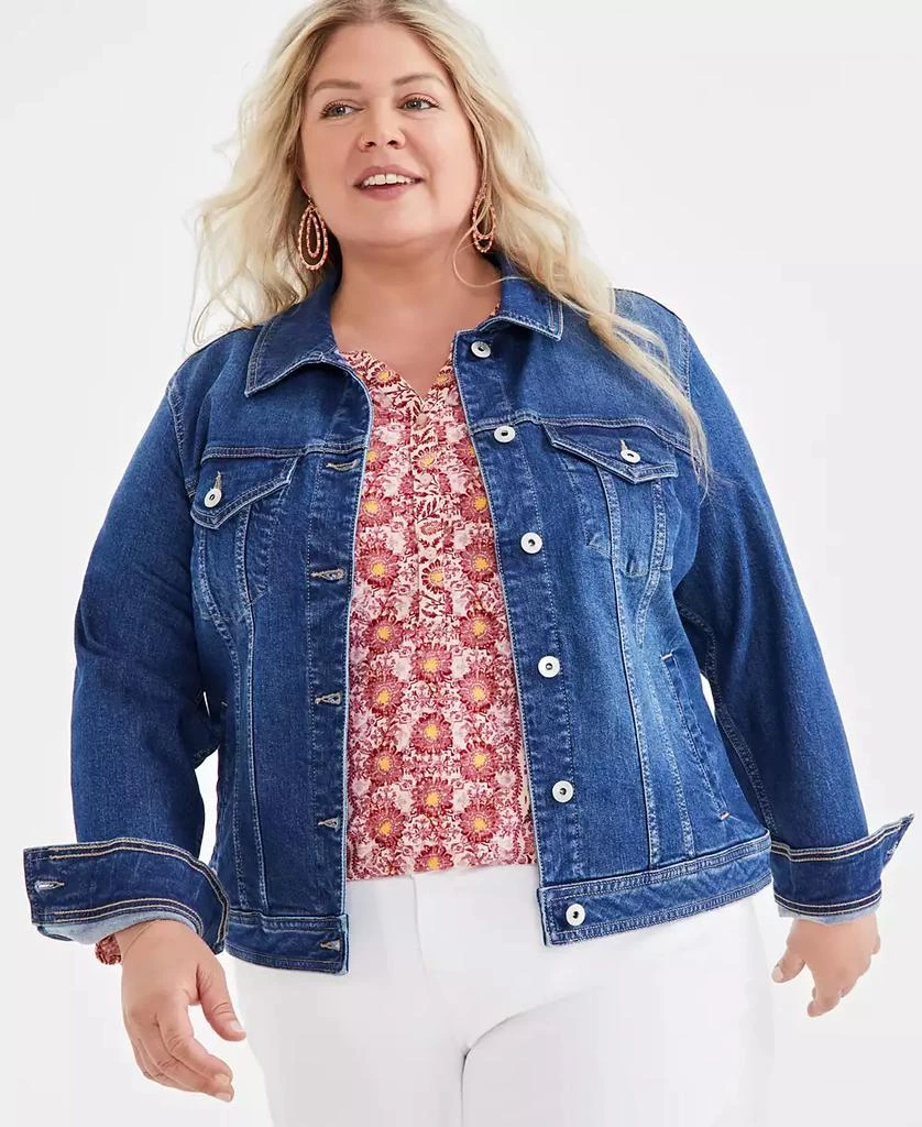 Style & Co Plus Size Classic Denim Jacket, Exclusively at Macy's 2