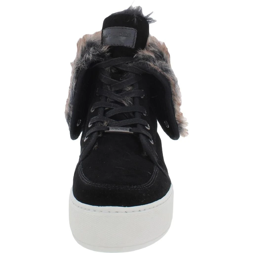 J/Slides Mosey Womens Suede Faux Fur Casual and Fashion Sneakers 4