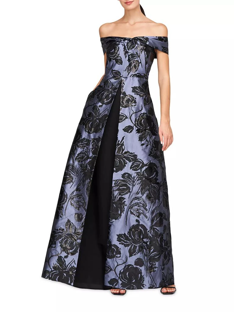 Kay Unger Kiana Floral Walk-Thru Jumpsuit 6