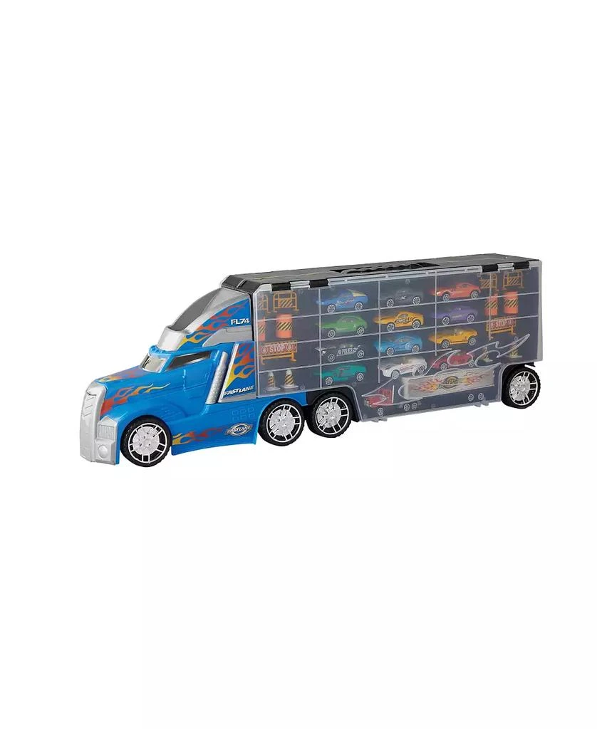 Fast Lane Truck Carry Case with 12 diecast vehicles and 14 accessories, Created for You by Toys R Us 1