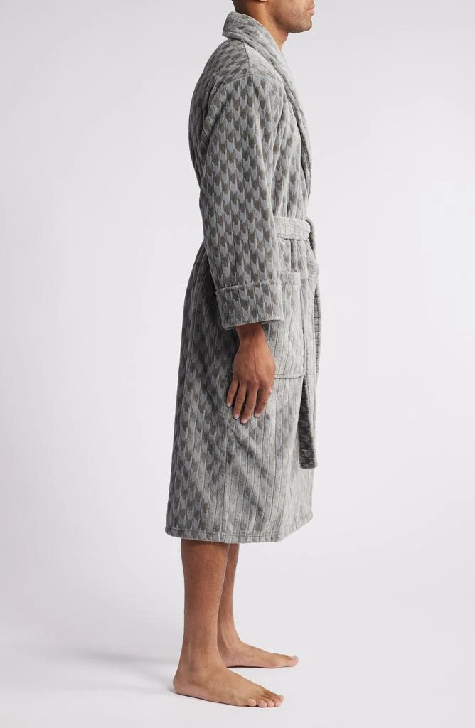 Daniel Buchler Houndstooth Stripe Fleece Robe 3