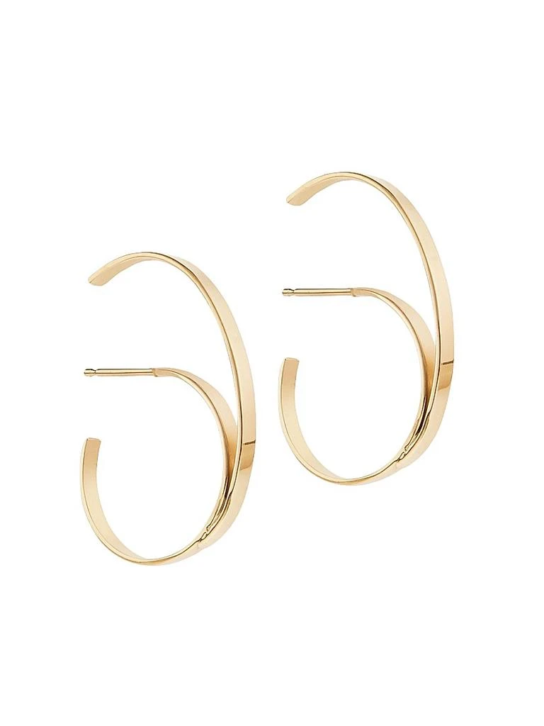 LANA 14K Yellow Gold Upward Hooked Cuff Hoops 2