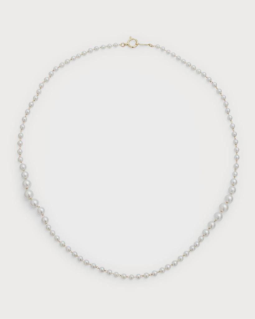 Mizuki 14K Yellow Gold Akoya Short Graduated Strand Necklace