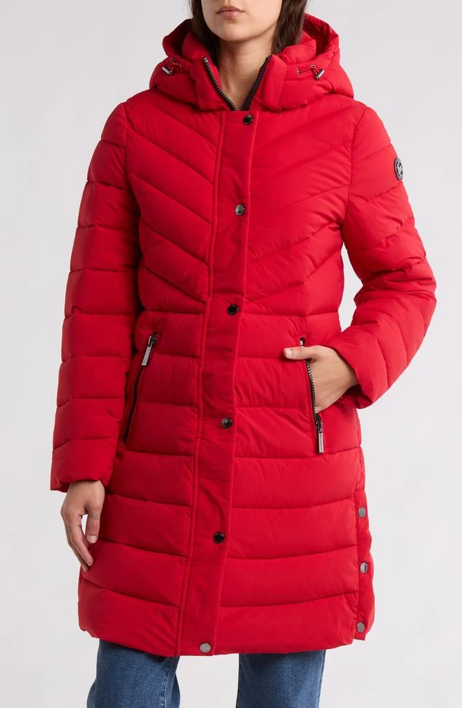Michael Kors Hooded 450 Fill Power Longline Puffer Jacket 1