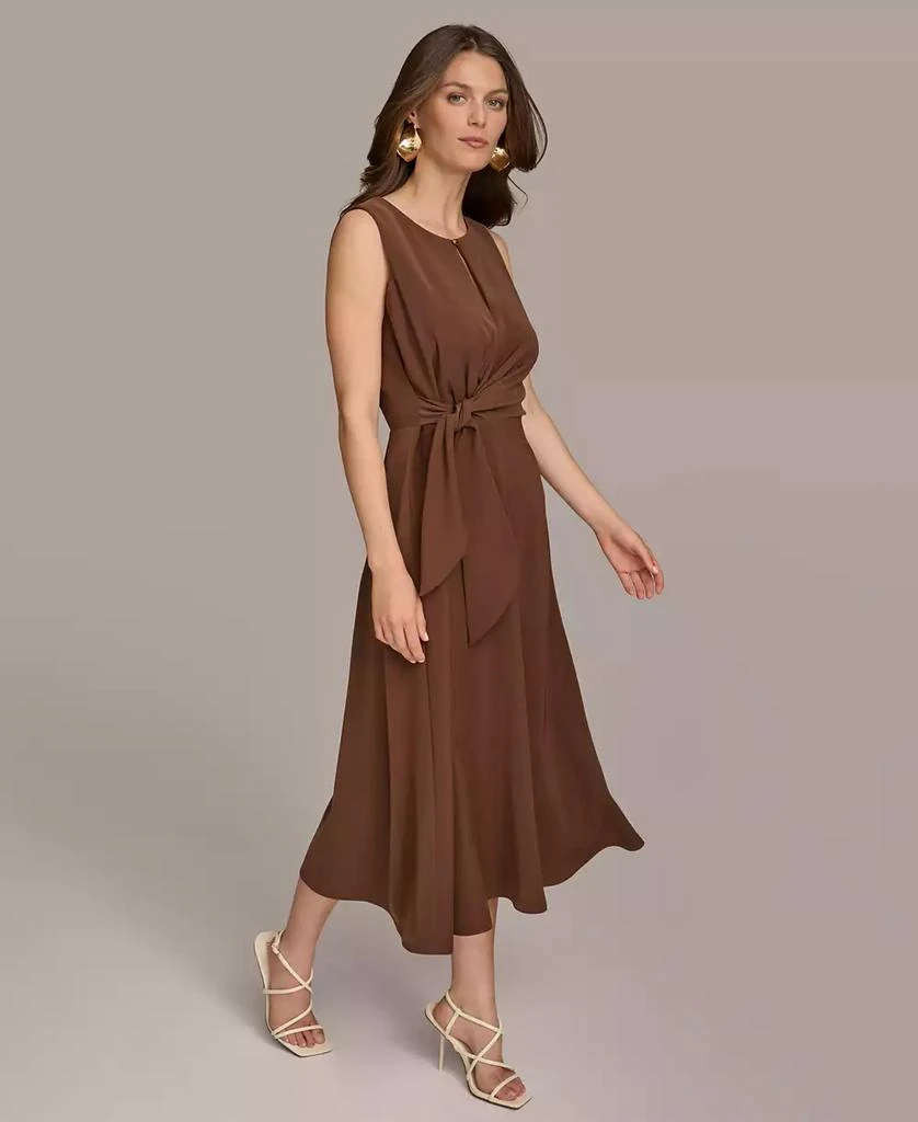 Donna Karan Donna Karan Women's Tie-Waist Keyhole Midi Dress 8