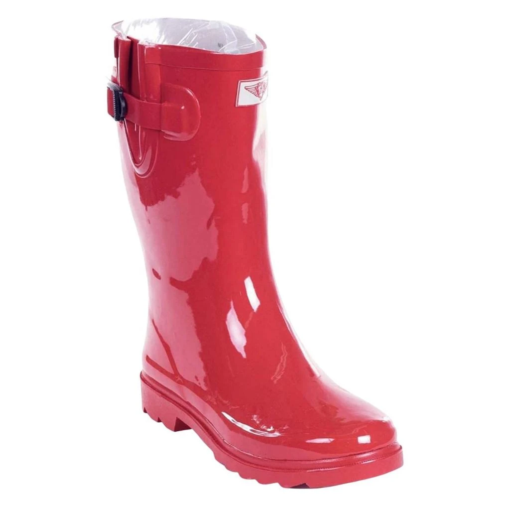 Forever Young Women's Mid-Calf Solid Color Rubber Rain Boots 8