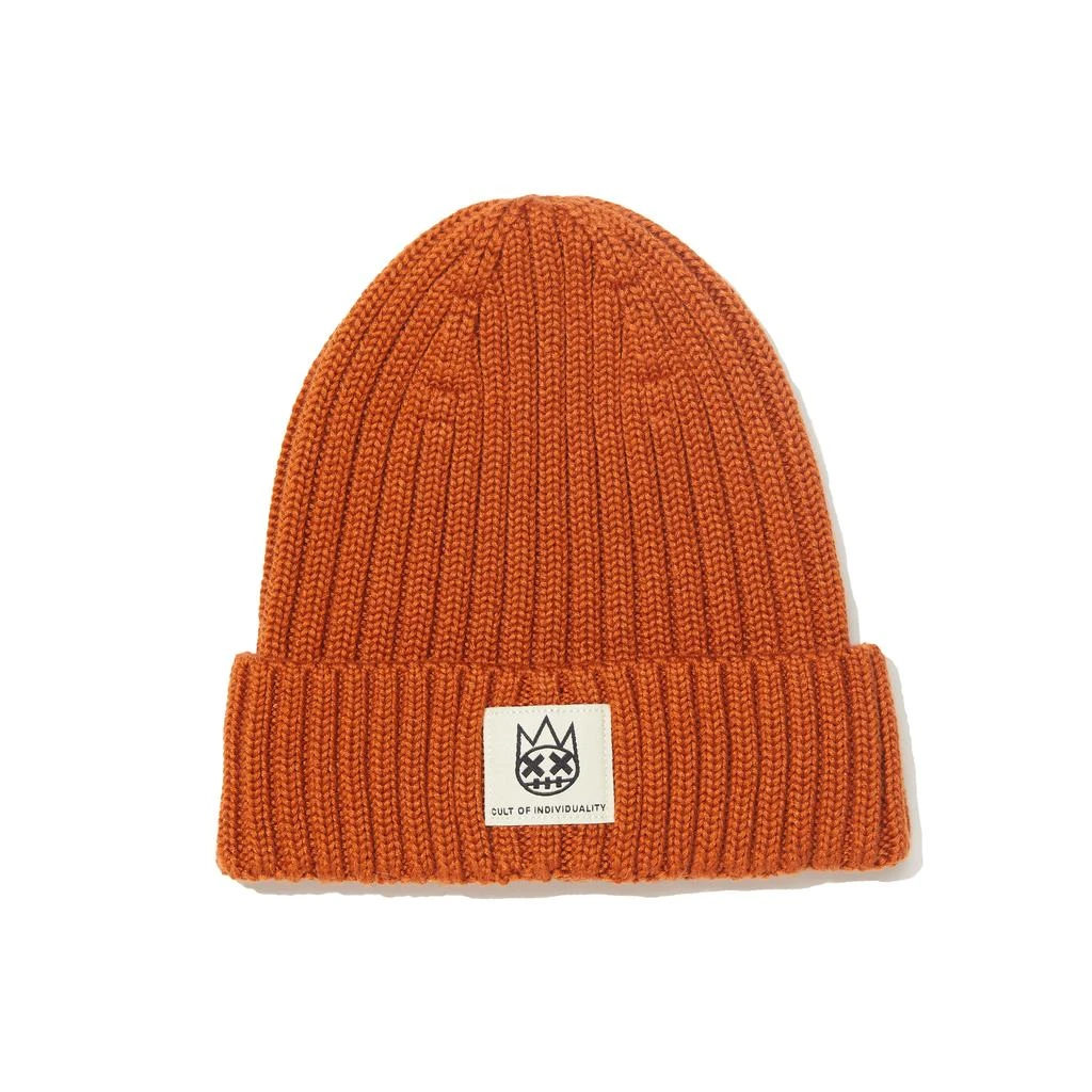 Cult Of Individuality Shimuchan Logo Knit Hat In Vintage Rust 1