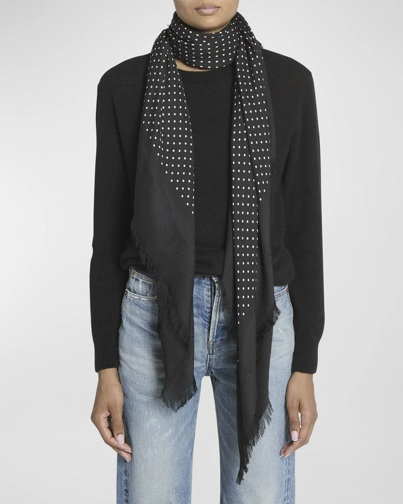Yves Saint Laurent Polka-Dot Modal-Blend Scarf 2