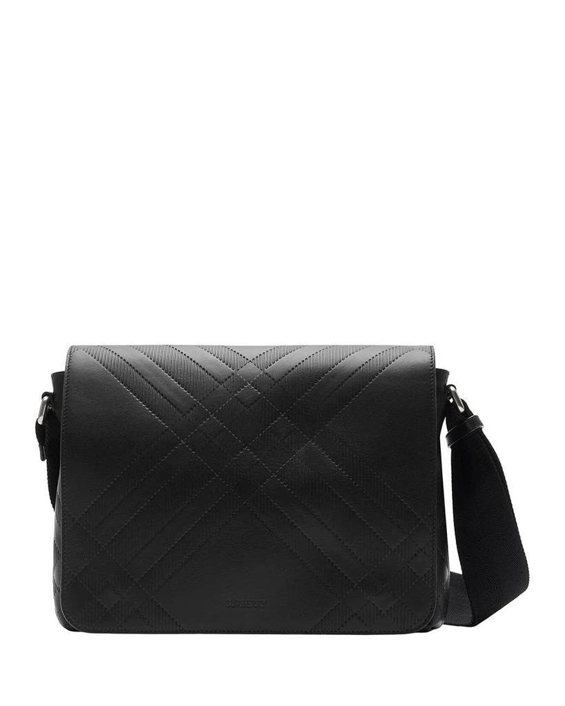 Burberry Check Leather Messenger Bag 1