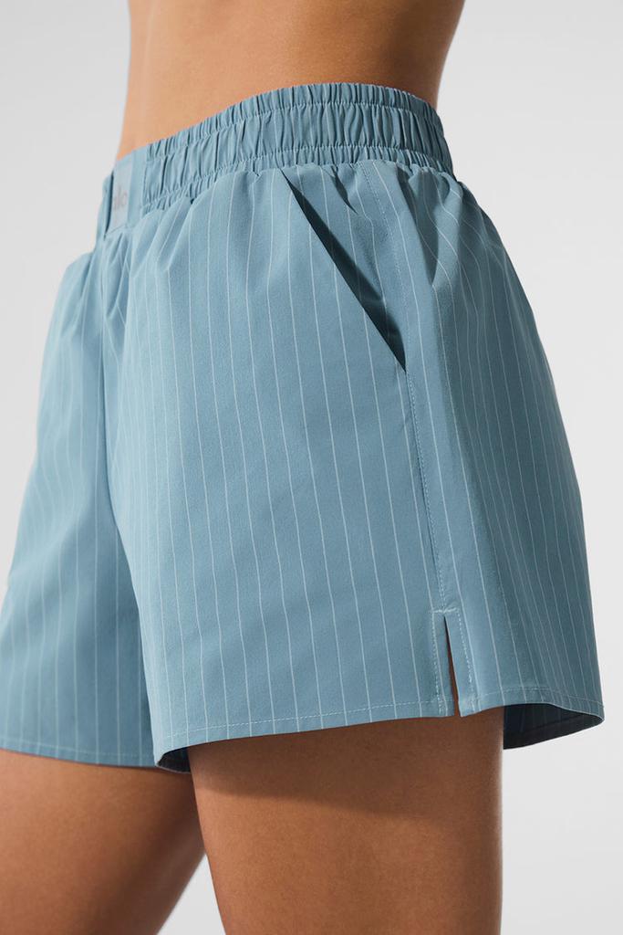 Alo Pinstripe Daylight Boxer Short - Dark Celestial Blue