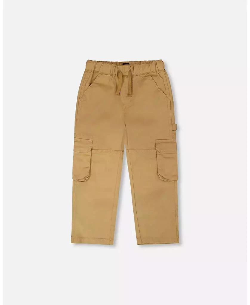 Deux par Deux Baby Boys Stretch Twill Carpenter Pants Beige