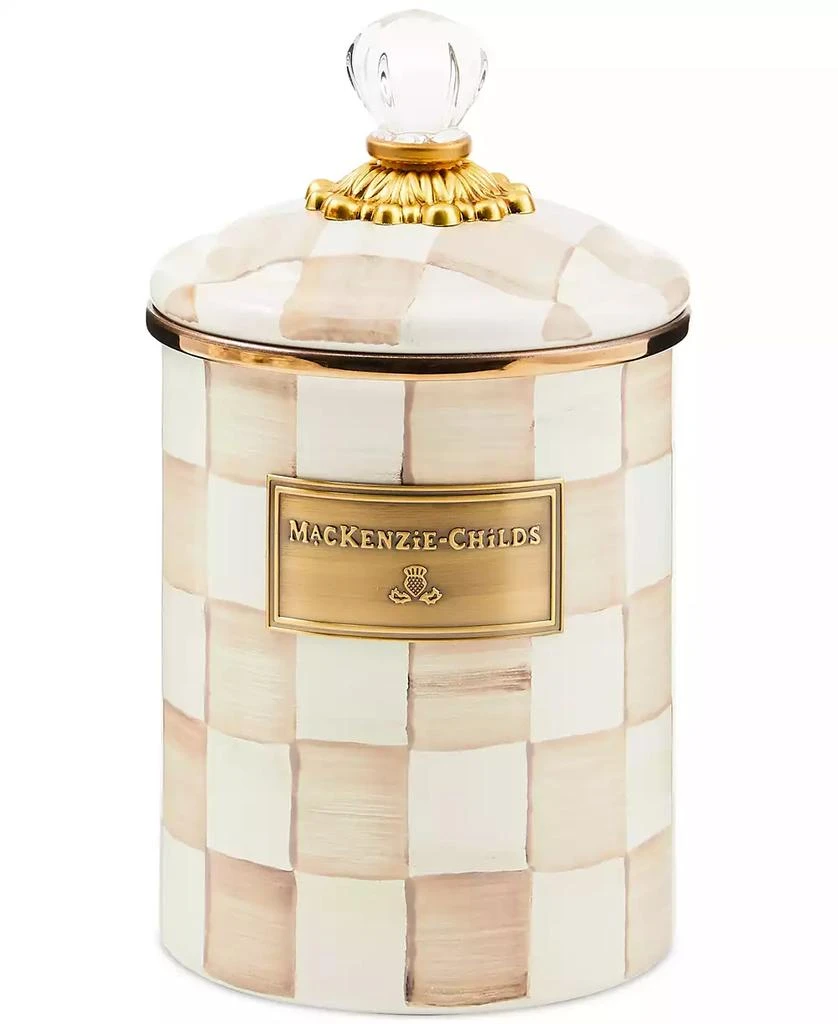 MacKenzie-Childs Mocha Check Medium Canister 1