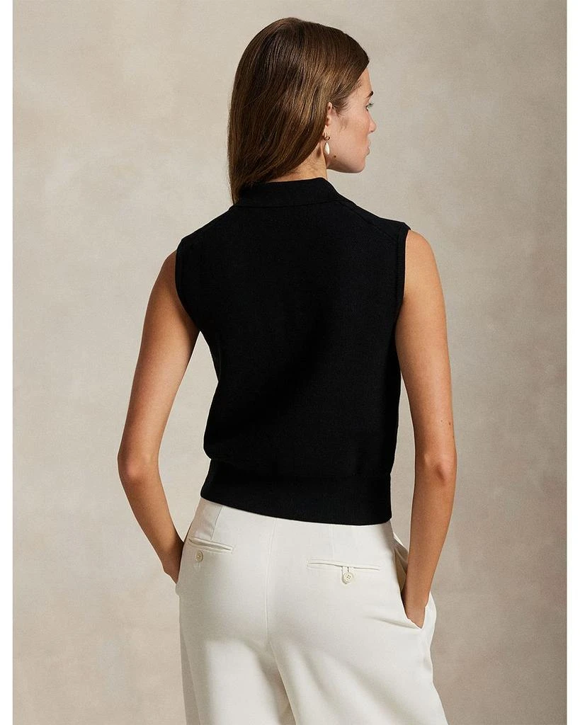 Ralph Lauren Cotton Cropped Sleeveless Polo Sweater 3