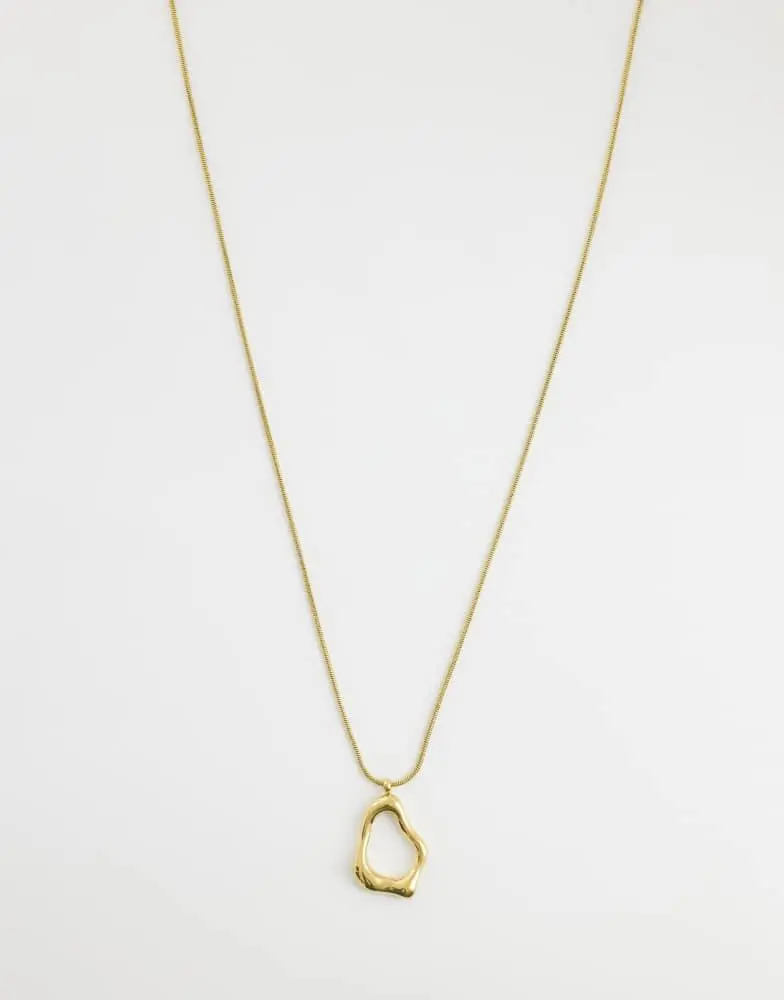 LOST SOULS Lost Souls molten necklace in 18k gold plated stainless steel