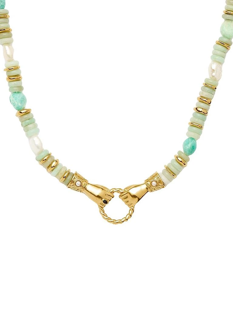 Missoma Harris Reed x Missoma In Good Hands 18K-Gold-Plated, Pearl & Black Onyx Necklace 5