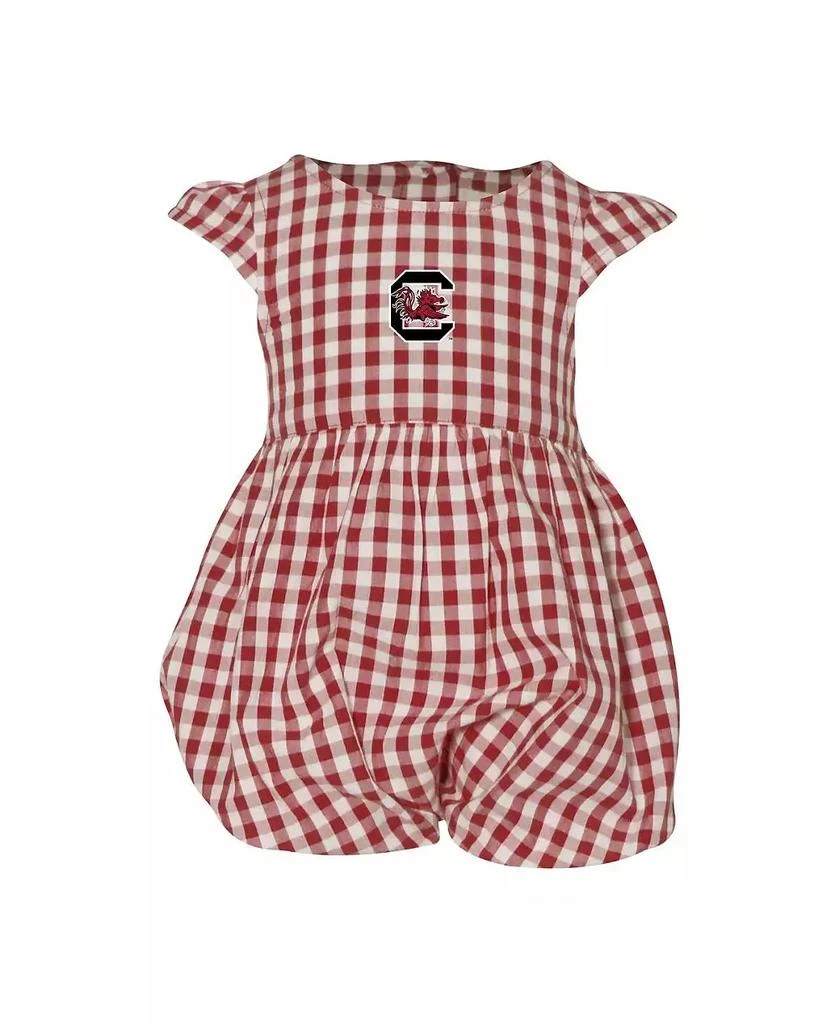 Garb Baby Boys and Girls Garnet South Carolina Gamecocks Cara Gingham Ruffled Bodysuit