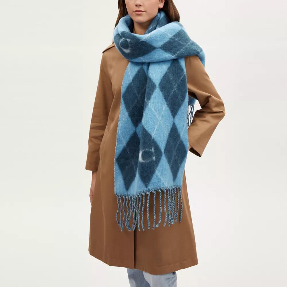 COACH® Argyle Print Oversized Muffler