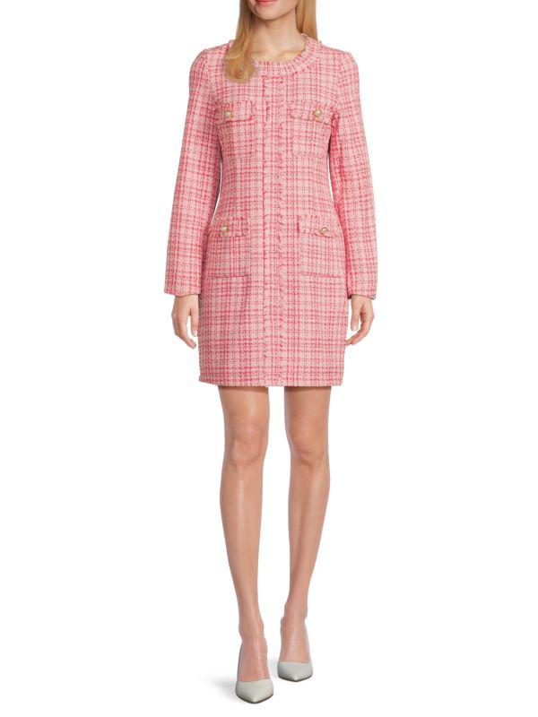 Nannette Checked Sheath Minidress