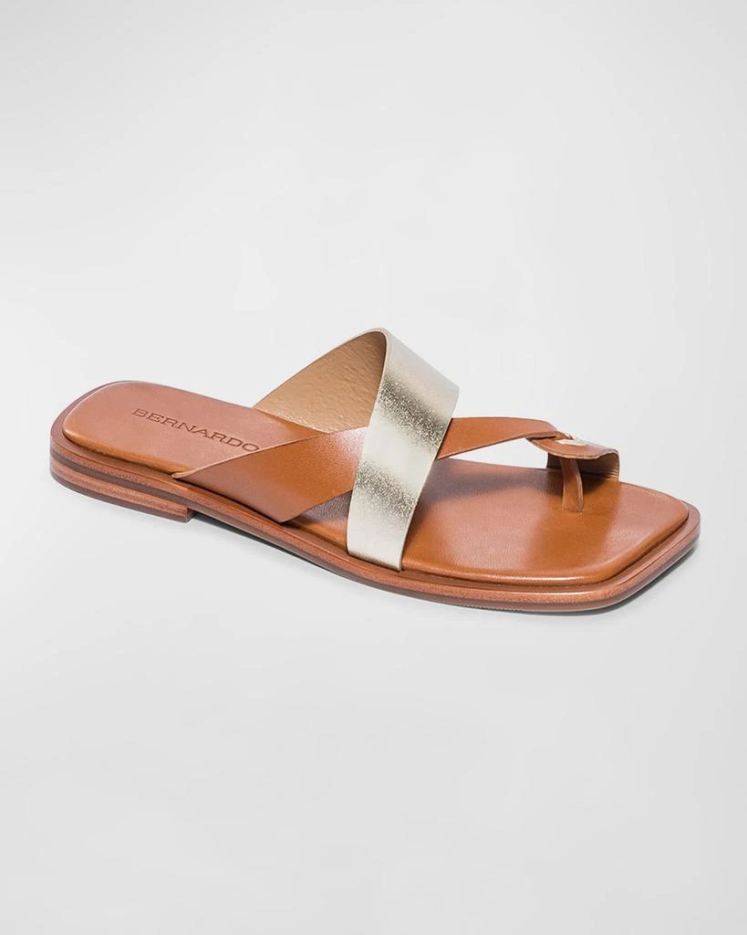 Bernardo Mixed Leather Toe-Ring Slide Sandals 2