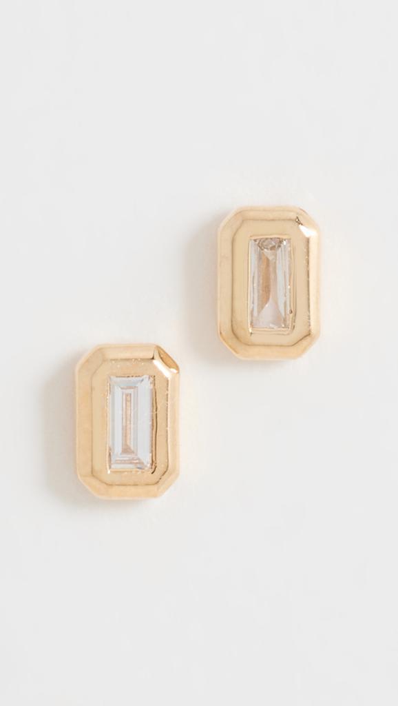 MATEO 14k Baguette Diamond Studs