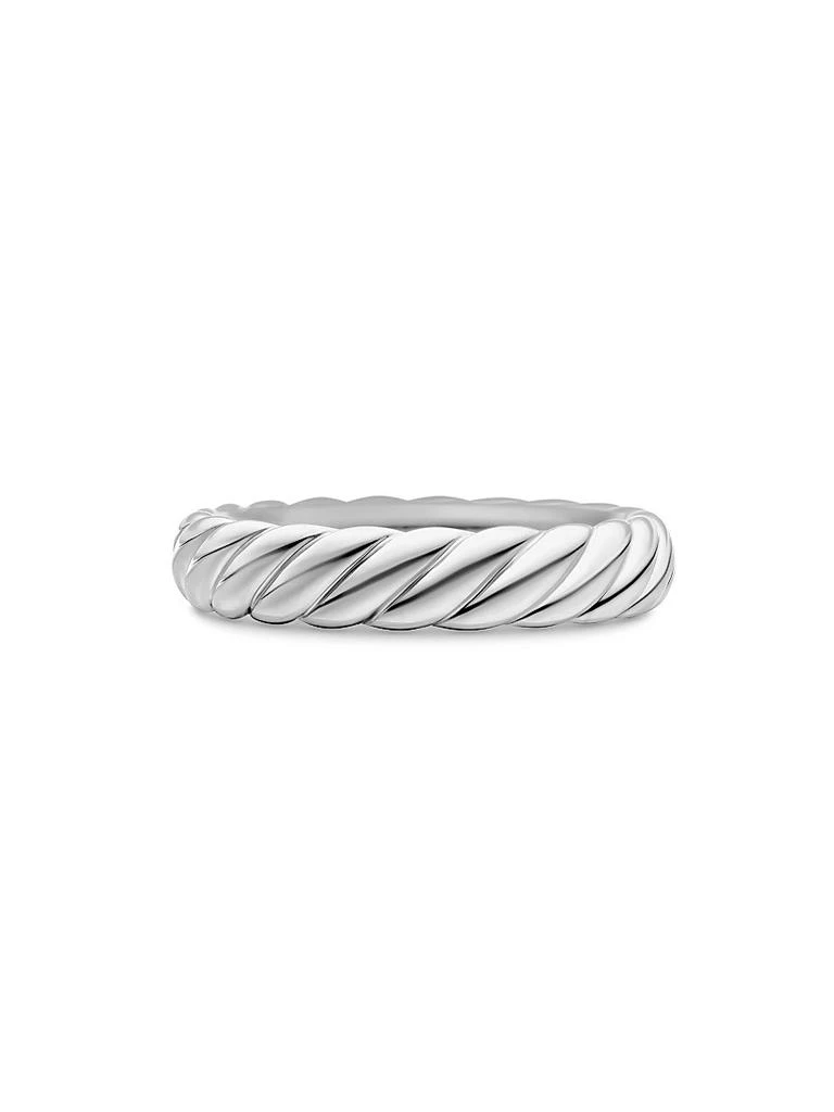 David Yurman Sculpted Cable Band Ring In 18K White Gold