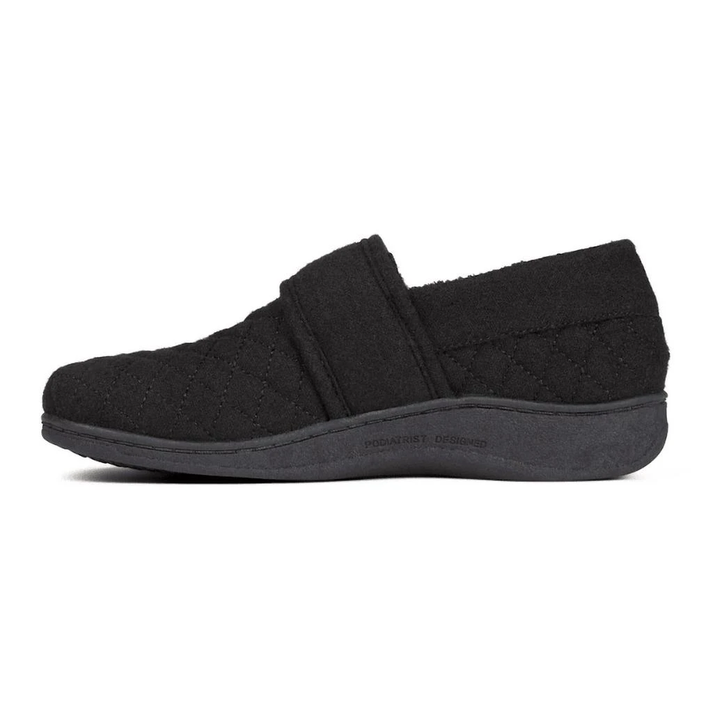 VIONIC Women's Jackie Flannel Slipper - Medium Width In Black 3