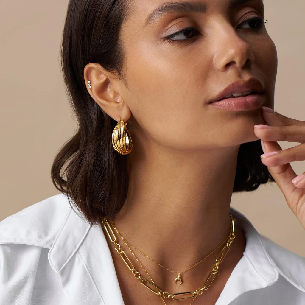 Orelia London Statement Interlocking Twist Hoop Earrings 2