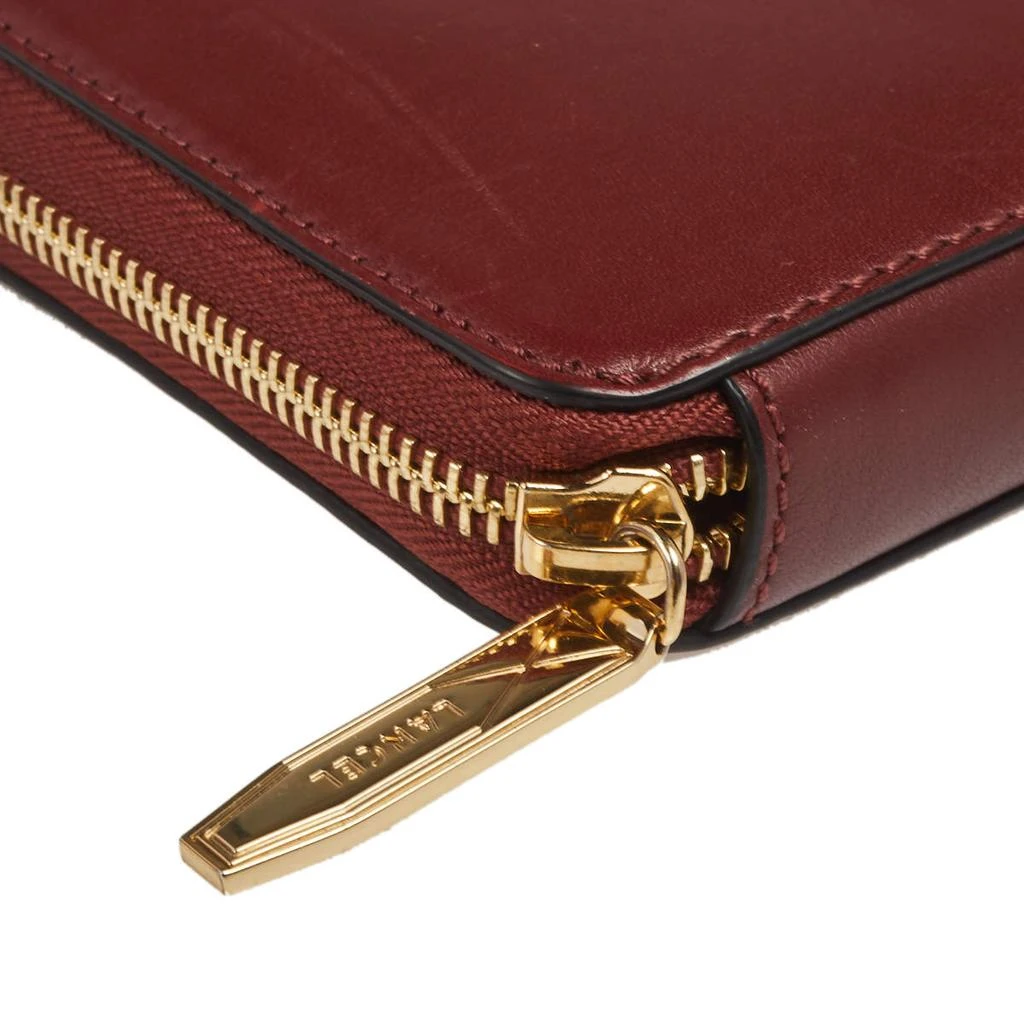 LANCEL Lancel Burgundy Leather Logo Zip Around Wallet 10